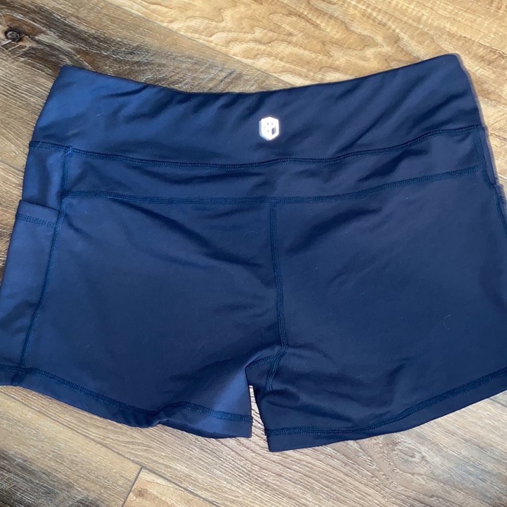 Born Primitive Women’s Rise & Grind Booty Shorts, Navy, Large